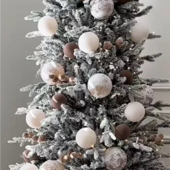 3-NWT ROBERT STANLEY 4” TAUPE FLOCKED ORNAMENT - Picture 4 of 16